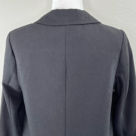 Truth Black Open Front Notch Lapel Ruched Sleeve Blazer NWT Small - Picture 9 of 13